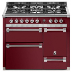 Aragaz Steel Ascot A10FFF-D, 100X60cm, 6 arzatoare, 3 cuptoare, timer, aprindere electronica, usa solida, negru antracit