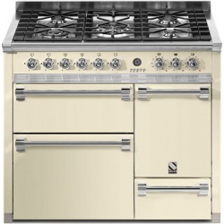 Aragaz Steel Ascot A10FFF-D, 100X60cm, 6 arzatoare, 3 cuptoare, timer, aprindere electronica, usa solida, celeste