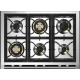 Aragaz Steel Ascot, 90X60cm, 6 arzatoare, cuptor electric multifunctional, timer, aprindere electronica, crem inchis