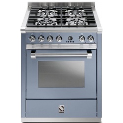 Aragaz Steel Ascot, 70X60cm, 4 arzatoare, cuptor electric multifunctional, timer, aprindere electronica, visiniu