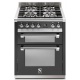 Aragaz Steel Ascot, 70X60cm, 4 arzatoare, cuptor dublu electric multifunctional, timer, aprindere electronica, mov