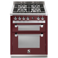 Aragaz Steel Ascot, 70X60cm, 4 arzatoare, cuptor dublu electric multifunctional, timer, aprindere electronica, negru antracit