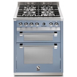 Aragaz Steel Ascot, 70X60cm, 4 arzatoare, cuptor dublu electric multifunctional, timer, aprindere electronica, visiniu