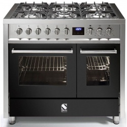 Aragaz Steel Enfasi E10FF, 100X60cm, 6 arzatoare, 2 cuptoare, timer, aprindere electronica, inox