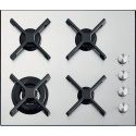 Aragaz Tecnogas P1X66M4VC, 60 cm, gaz, 4 arzatoare, grill, otel inoxidabil