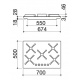 Aragaz Tecnogas P1X66M4VC, 60 cm, gaz, 4 arzatoare, grill, otel inoxidabil