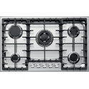 Plita incorporabila Barazza Officina, 80 cm, plita gaz, 5 arzatoare, sistem siguranta Stop-Gaz, inox