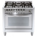 Aragaz Lofra PROFESIONAL PG96GV/CI, gaz, 90x60cm, 5 arzatoare, cuptor gaz, grill electric, timer, inox