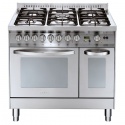 Aragaz Lofra Profesional 90 PD96MFE/CI, gaz, 90X60cm, 5 arzatoare, 2 cuptoare, grill electric, timer, inox