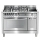 Aragaz Lofra Special 120 PD126MF+E/2CIK, plita gaz+inductie, 120x60cm, 5 arzatoare, 2 cuptoare, grill electric, timer, inox