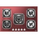 Aragaz Tecnogas P1X66M4VC, 60 cm, gaz, 4 arzatoare, grill, otel inoxidabil
