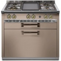Plita profesionala cu spatii depozitare Steel Ascot A9C, 90x65 cm, 6 arzatoare, 2 sertare, aprindere electronica, gri nisip