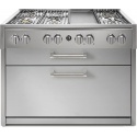 Plita profesionala cu spatii depozitare Steel Genesi G12C 120x65 cm, 6 arzatoare, 2 sertare, aprindere electronica, inox