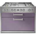 Plita profesionala cu spatii depozitare Steel Genesi G12C 120x65 cm, 6 arzatoare, 2 sertare, aprindere electronica, mov