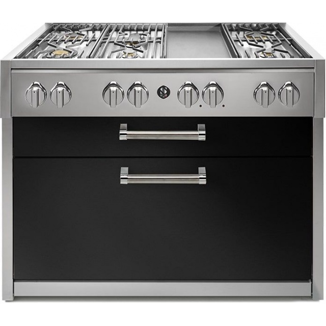 Plita profesionala cu spatii depozitare Steel Genesi G12C 120x65 cm, 6 arzatoare, 2 sertare,aprindere electronica, crem