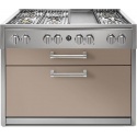 Plita profesionala cu spatii depozitare Steel Genesi G12C 120x65 cm, 6 arzatoare, 2 sertare,aprindere electronica, gri nisip