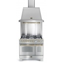 Set Aragaz Lofra Dolcevita RSD96MFTE/CI, 90x60cm, gaz, 5 arzatoare, cuptor dublu+Splash Back 90+Hota Dolcevita 90, inox