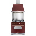 Set Aragaz Lofra Dolcevita RRG96MFT/CI, 90x60cm, gaz, 5 arzatoare, grill +Splash Back 90+Hota Dolcevita 90, Rosu Burgundy