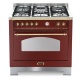 Set Aragaz Lofra Dolcevita RRG96MFT/CI, 90x60cm, gaz, 5 arzatoare, grill +Splash Back 90+Hota Dolcevita 90, rosu burgundy