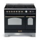 Set Aragaz Lofra Dolcevita RNMD96MFTE/5i, 90x60cm, gaz, 5 zone inductie, grill +Splash Back 90+Hota Dolcevita 90, negru mat