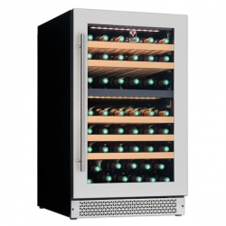 Vitrina vinuri incorporabila Tecfrigo Sommelier 80 Plus, capacitate 190 l, 2 zone temperatura +12+20/ +5+12, negru