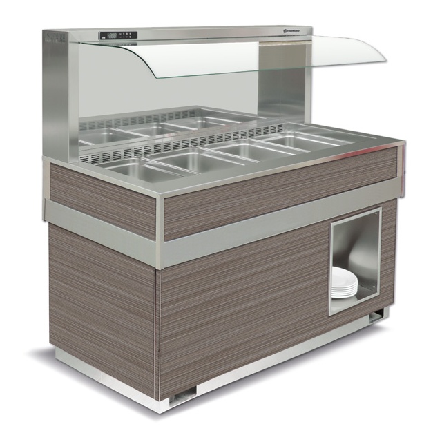 Vitrina frigorifica calda FUTURA MURALE 4, temperatura +4/+10C, lemn pin