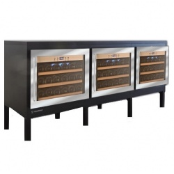 Vitrina vinuri verticala Tecfrigo VINITY 3 O, 150 l, 54 sticle, temperatura +5/+20 °C, negru/argintiu