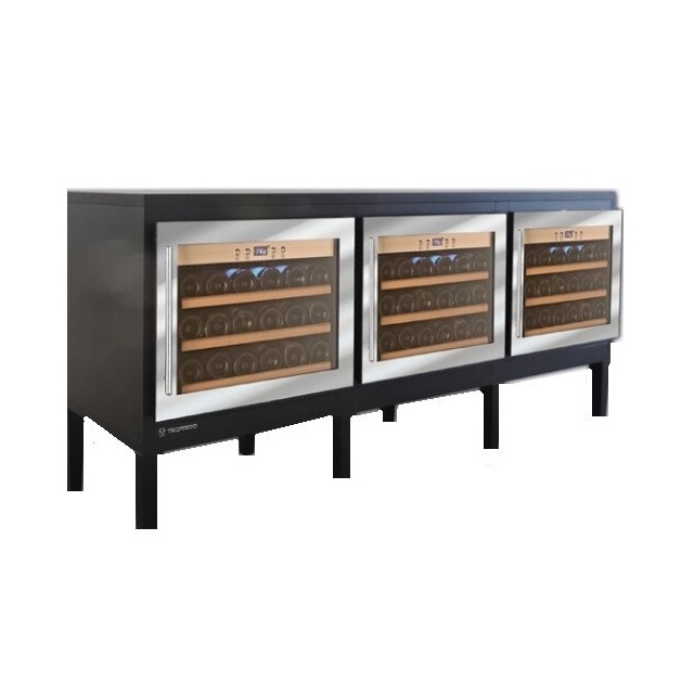 Vitrina vinuri verticala Tecfrigo VINITY 3 O, 150 l, 54 sticle, temperatura +5/+20 °C, negru/argintiu