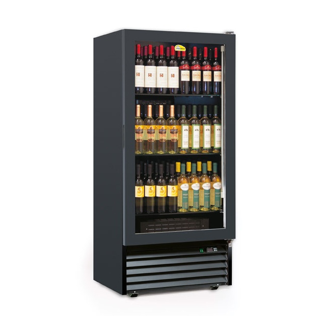 Vitrina de vinuri Tecfrigo CAVE 370 2TV, 84 Sticle, 2 zone de temperatura +5+11/ +14+18°C, negru / inox