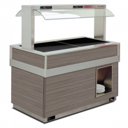 Vitrina frigorifica calda FUTURA 6 HOT, temperatura + 30 / + 90C, lemn pin