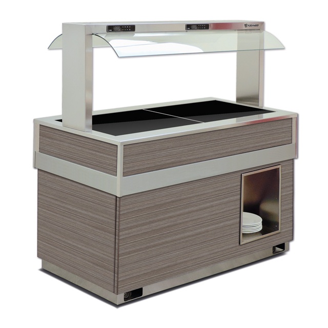 Vitrina frigorifica calda FUTURA 6 HOT, temperatura + 30 / + 90C, lemn pin