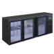 Vitrina orizontala frigorifica pentru bauturi Tecfrigo EUROBAR 3P Glass, capacitate 536 l, temperatura +4/+10 C, negru