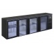 Vitrina orizontala frigorifica pentru bauturi Tecfrigo EUROBAR 4P Glass, capacitate 698 l, temperatura +4/+10 C, negru