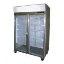 Vitrina frigorifica Tecfrigo ARTICA 1180 NT, cu caseta luminoasa, capacitate 1180 L, temperatura -18/-24º C, inox