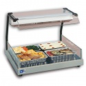 Plita vitroceramica fierbinte cu vitrina prezentare Tecfrigo Gastronom GN 2/1Vista, pentru mancaruri calde,+30/+90°C, 900W,inox