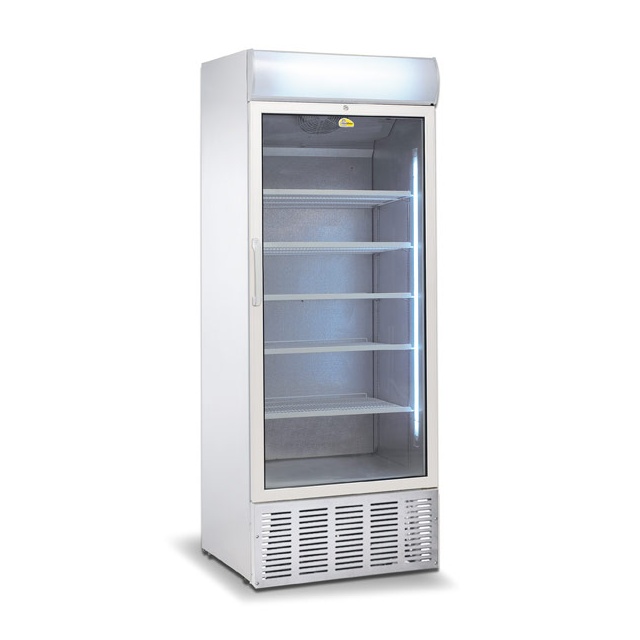Vitrina bauturi Tecfrigo TFGC 169, cu caseta luminoasa,capacitate 65 L, temperatura +1/+10º C, alb