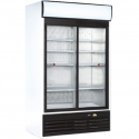 Vitrina bauturi Tecfrigo TFGC 1000, 2 usi, cu caseta luminoasa,capacitate 771 L, temperatura +1/+10º C, alb/negru