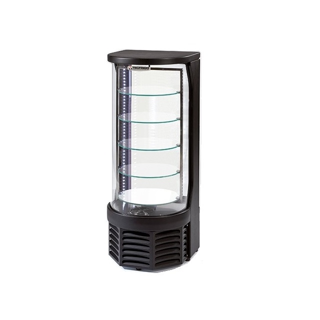Vitrina frigorifica rotunda Tecfrigo Goloso, capacitate 100 L, temperatura +4/+10 ºC, negru