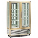 Vitrina frigorifica Tecfrigo Snelle 750 GBT-G, 2 usi, 750l, temperatura -10-19/+4+10 ºC, auriu/argintiu