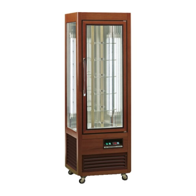 Vitrina frigorifica cofetarie Tecfrigo Saloon 350 R, capacitate 350l, temperatura +4/+10 ºC, lemn nuc