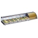 Vitrina frigorifica expunere ingrediente Tecfrigo Sushi 10 PI, putere 270 W, lungime 214,1 cm, temperatura +1/+5, argintiu
