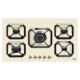 Aragaz Tecnogas P1X66M4VC, 60 cm, gaz, 4 arzatoare, grill, otel inoxidabil