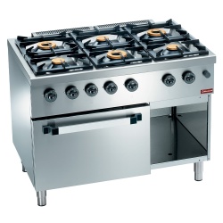 Aragaz profesional pe gaz Diamond C6GFA11-SP Base 700 cu 6 arzatoare si cuptor pe gaz