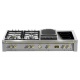 Aragaz Tecnogas P1X66M4VC, 60 cm, gaz, 4 arzatoare, grill, otel inoxidabil