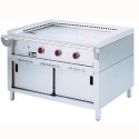 Gratar pe gaz Teppanyaki Diamond TPG3-15 cu 3 suprafete de gatit si suport inchis