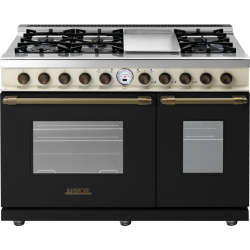 Aragaz mixt Superiore RD482SCNCB DECO 48 Classic cu 6 arzatoare si cuptoare multiple, negru