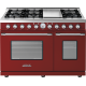 Aragaz mixt Superiore RD482SCRC DECO 48 Classic cu 6 arzatoare si cuptoare multiple, rosu mat si finisaje crom