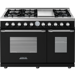 Aragaz mixt Superiore RD482GCNC DECO 48 Classic cu 6 arzatoare si cuptoare multiple, negru si finisaje crom