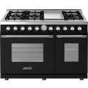Aragaz mixt Superiore RD482GCNC DECO 48 Classic cu 6 arzatoare si cuptoare multiple, negru si finisaje crom