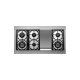 Aragaz mixt Superiore RD482GCNC DECO 48 Classic cu 6 arzatoare si cuptoare multiple, negru si finisaje crom